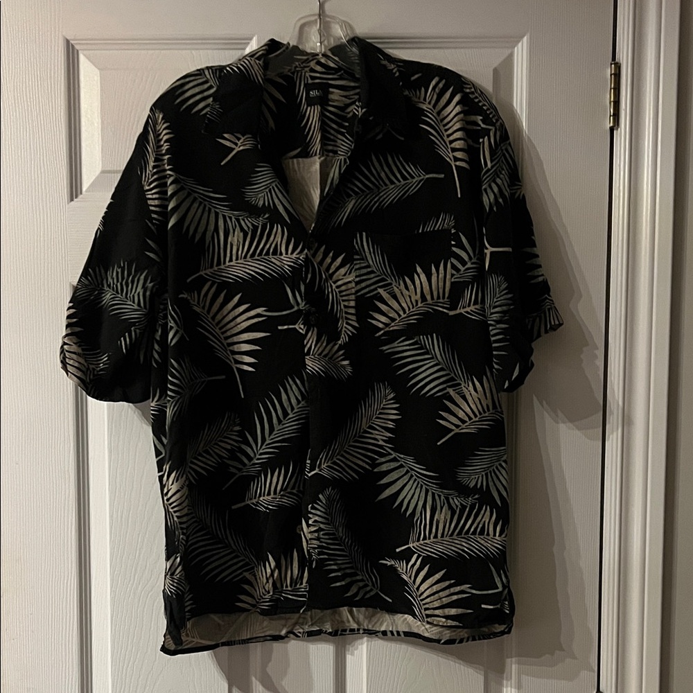 🌴vacation pick🌴Men's Silk Tropical Print Shirt Jacket - Picture 1 of 4